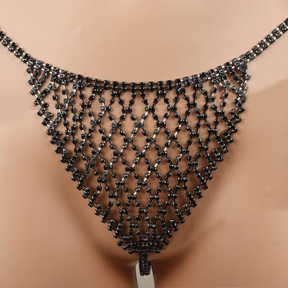 NEW Sparkling Bling Swarovski Crystal Bikini Body Chain Bra Top & Thong … - Picture 16 of 16